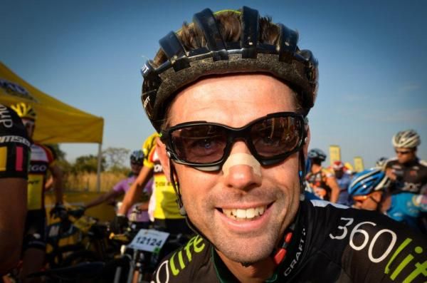 David George is all smiles at the start
