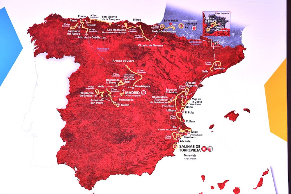 The giant map tells the story of the 2019 Vuelta a Espana