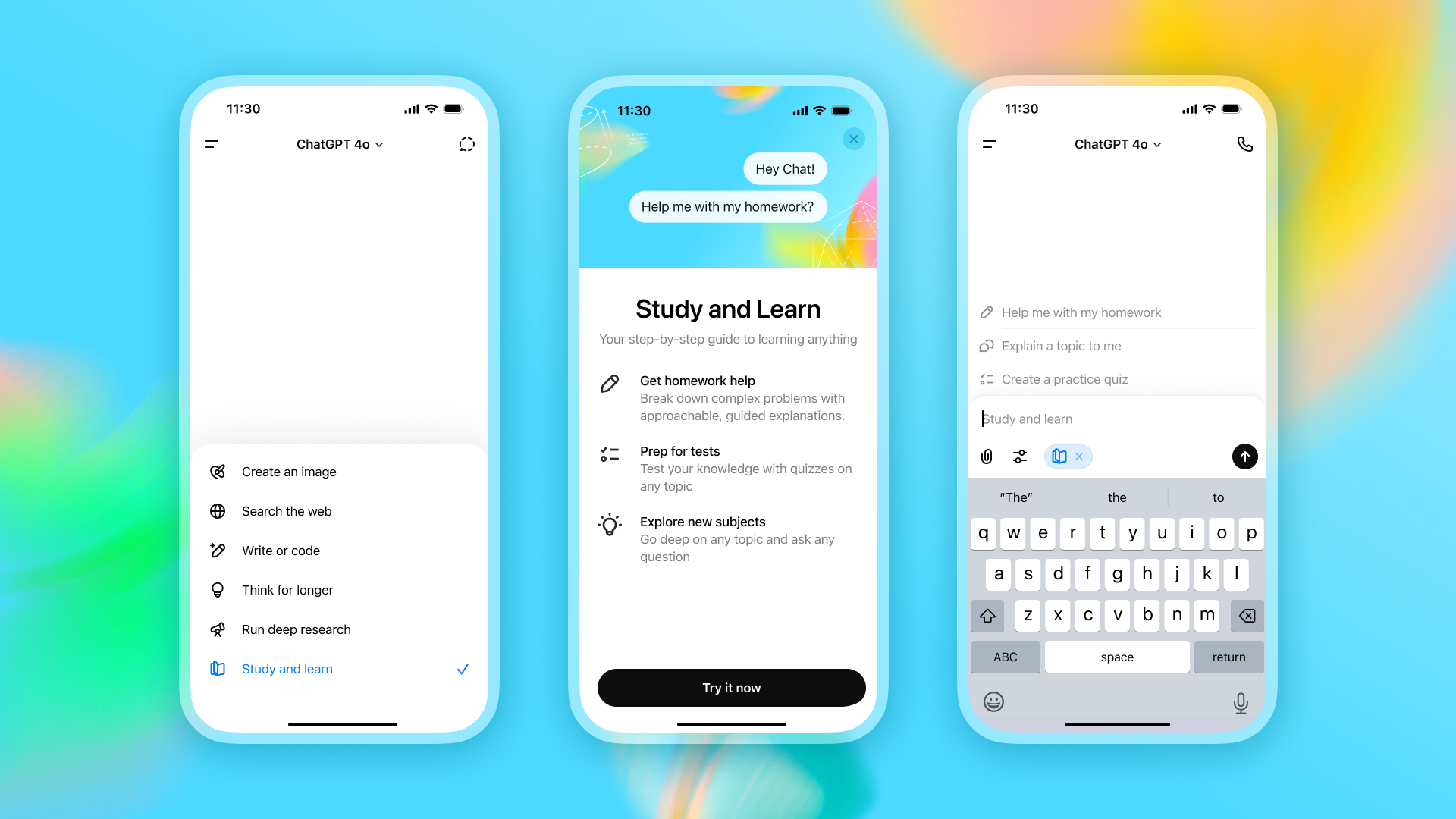 ChatGPT Study mode on mobile.