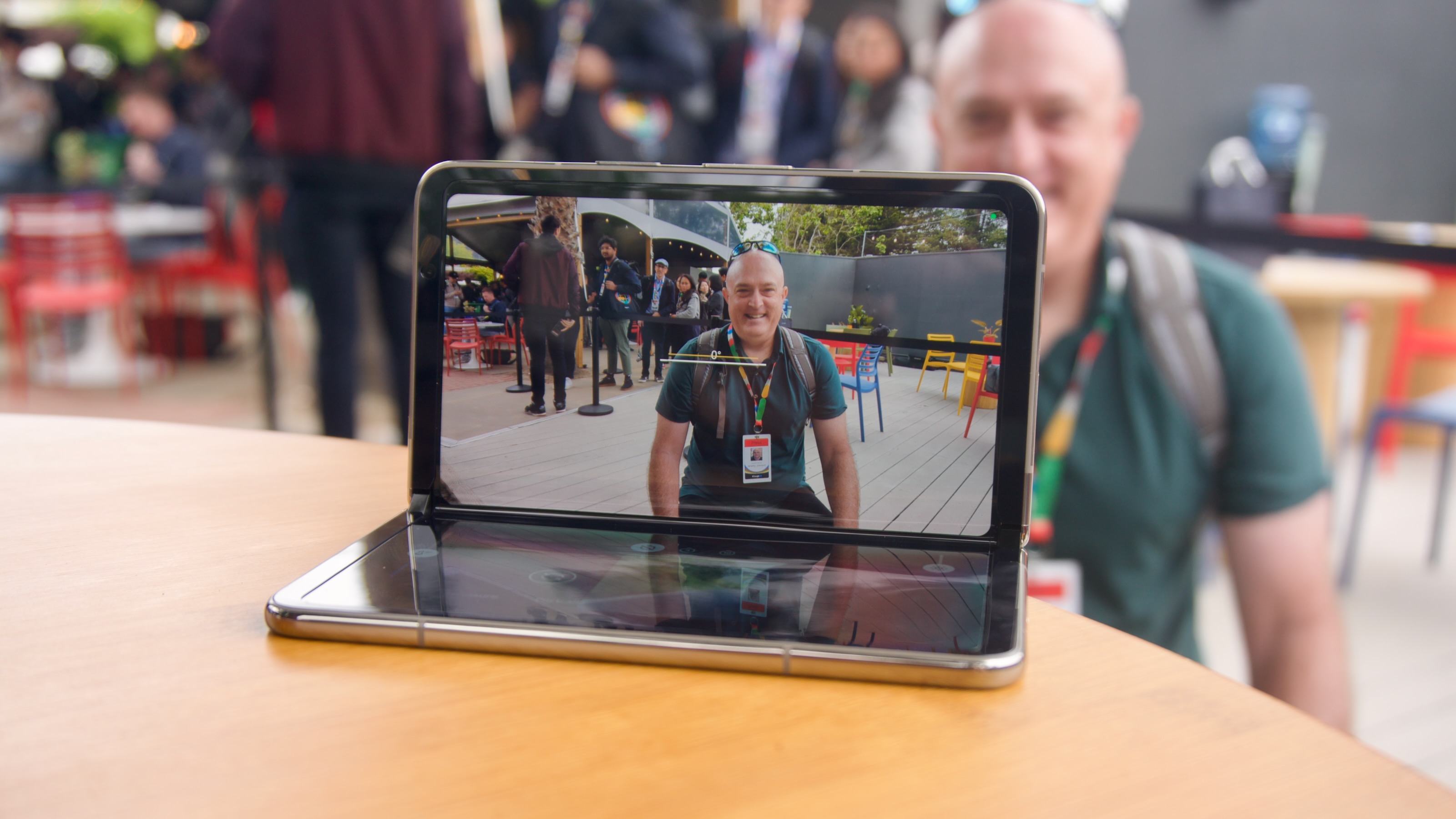 Taking a photo with the Google Pixel Fold