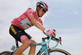 Pink jersey Dutch Steven Kruijswijk (Lotto NL) rides during the 18th stage of the 99th Giro d'Italia