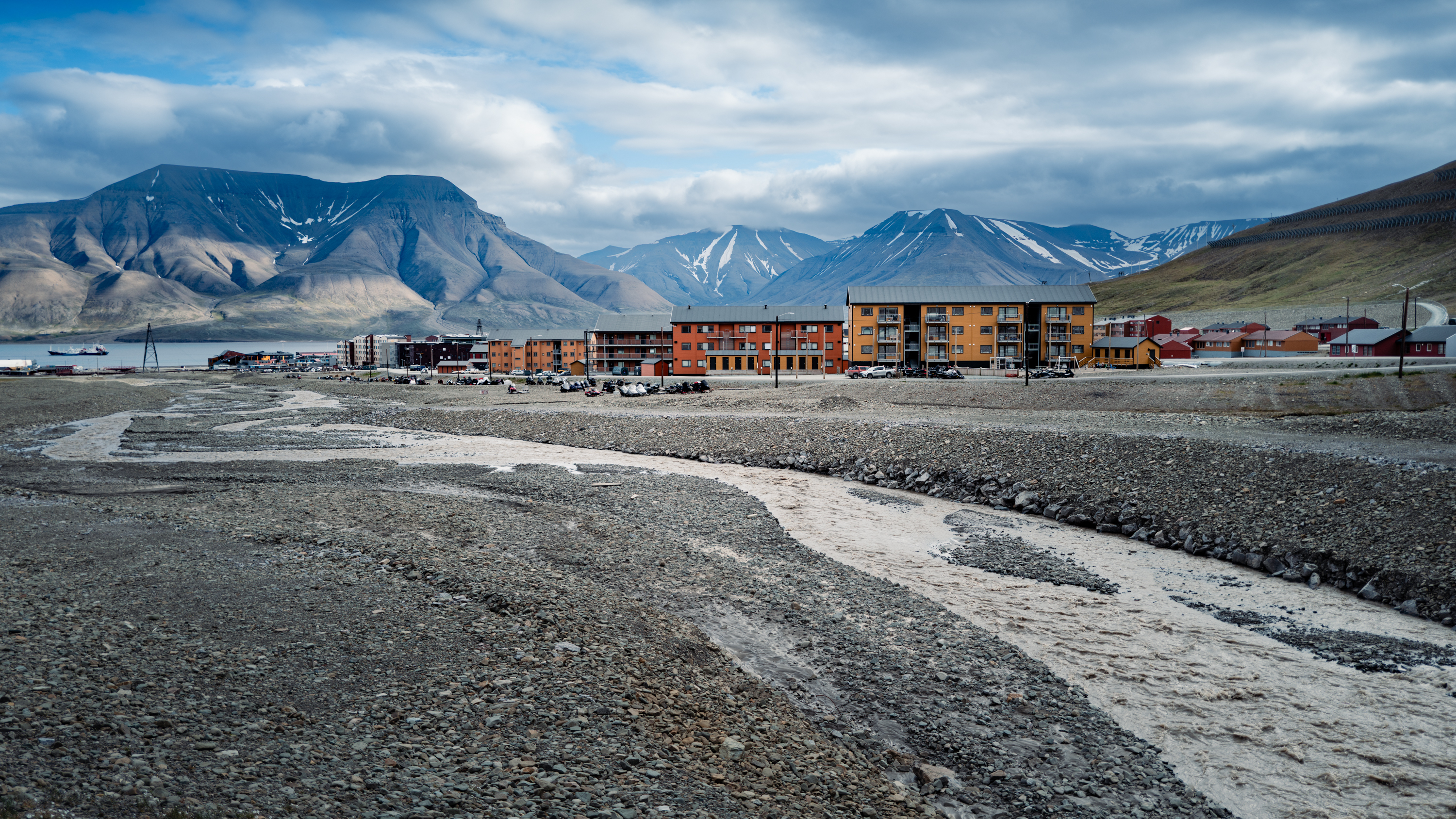 Longyearbyen, the largest town in Svalbard
