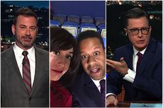Stephen Colbert and Jimmy Kimmel on Trump's rally