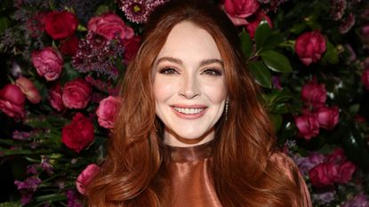Lindsay Lohan attends the Christian Siriano Fall/Winter 2023 NYFW Show at Gotham Hall on February 09, 2023 in New York City. (Photo by Jamie McCarthy/Getty Images for Christian Siriano)