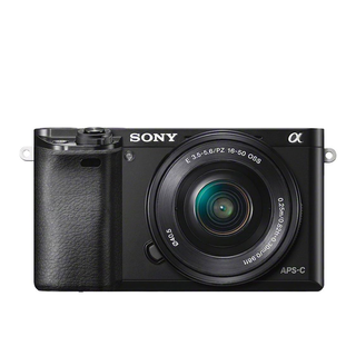 Sony Alpha A6000 camera on a white background