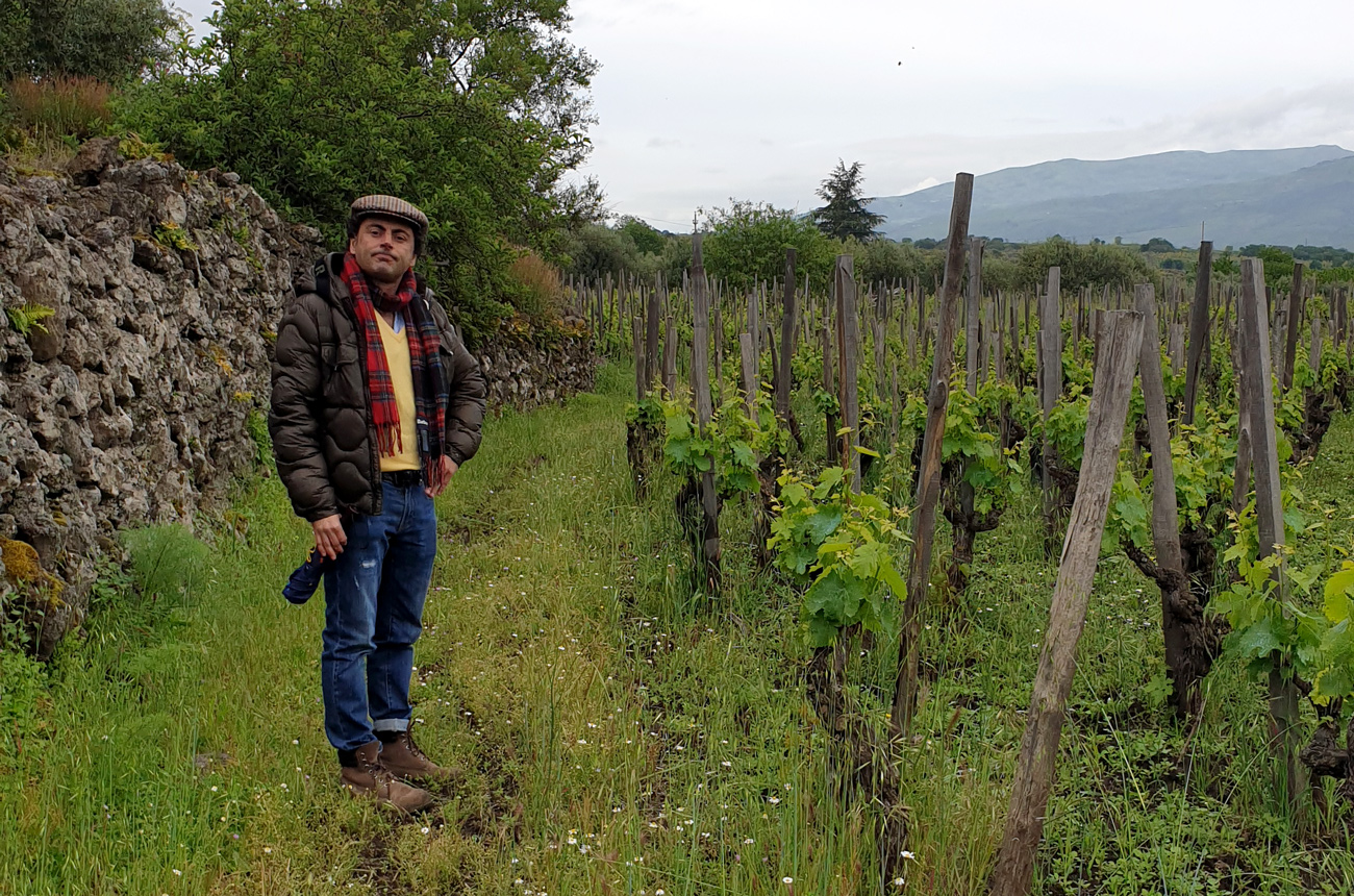 Alberto Graci in vineyard