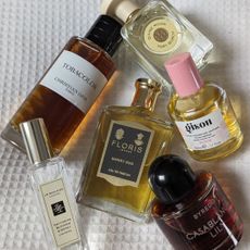 Best honey perfumes - bottles of perfumes laid out