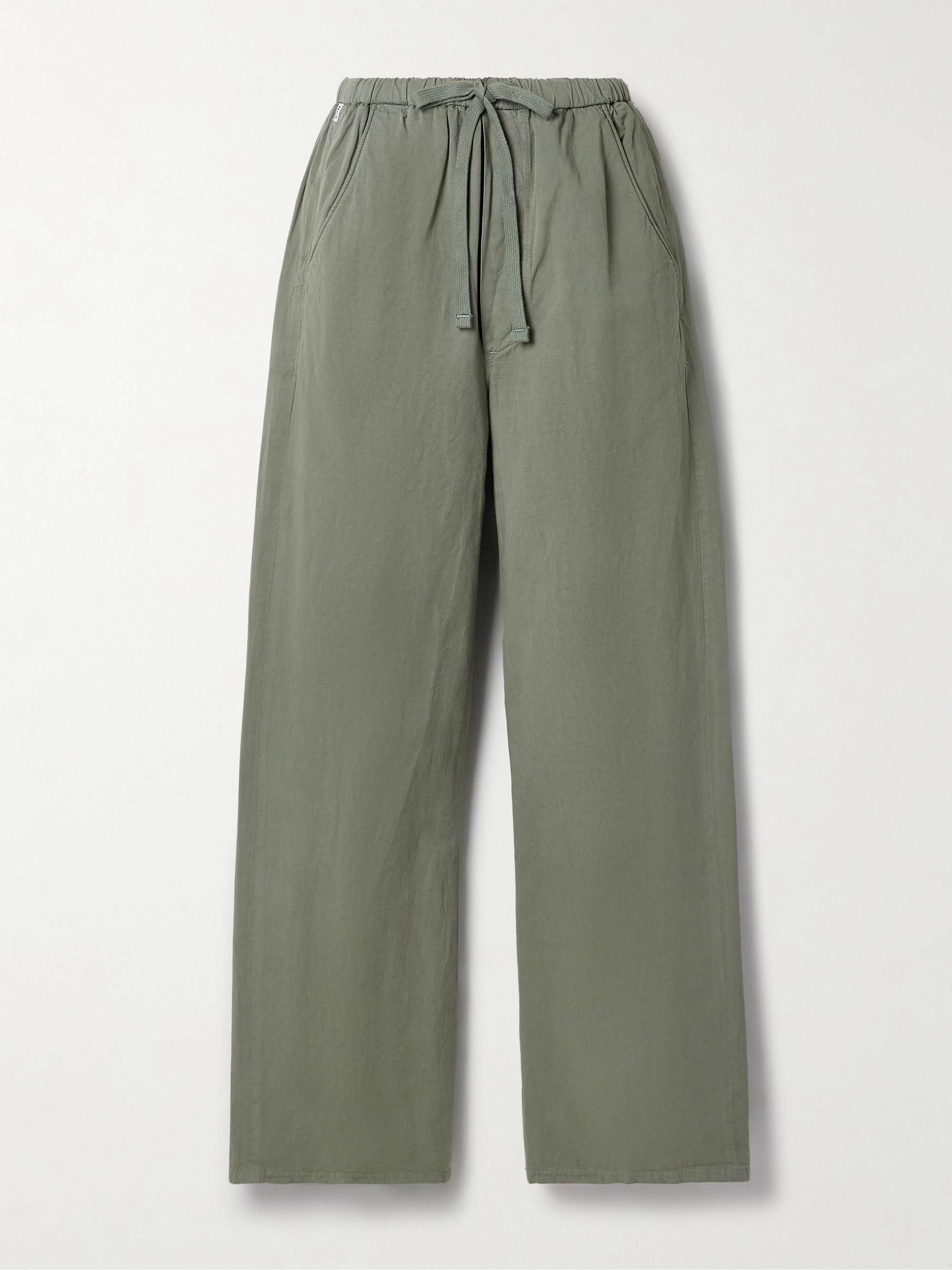 Aurora Cotton and Linen-Blend Wide-Leg Pants