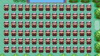 100 Pokemon Sapphire characters fill the screen in a challenge run 