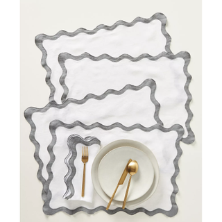Scalloped linen placemats