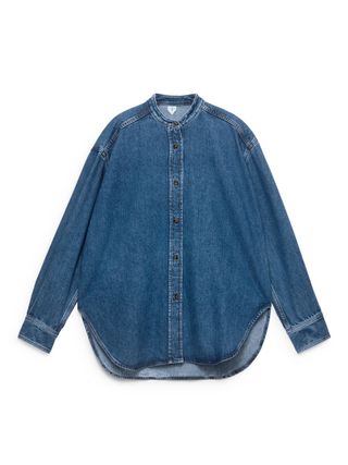 Stand-Collar Denim Shirt - Blue - Arket Gb