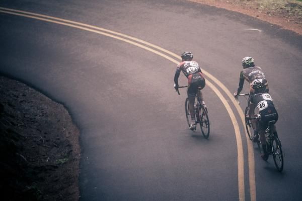 The break rides into the mist higher on the mountain.
