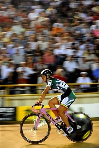 Lithuania's Simona Krupeckaite competes during the women's 200m time trial
