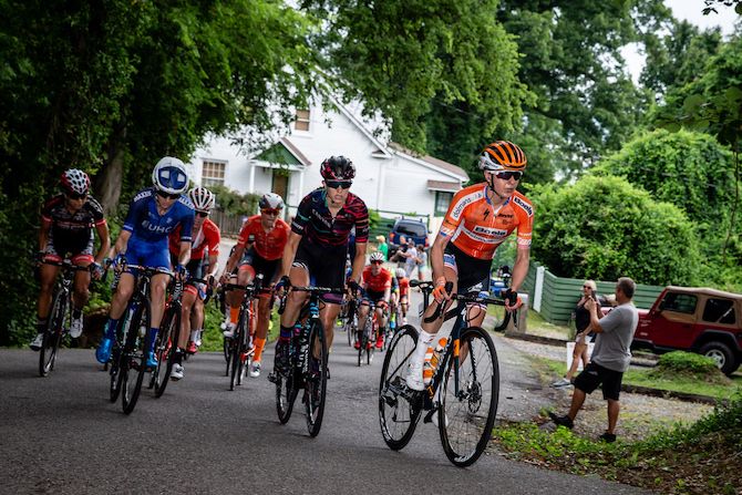Megan Guarnier (Boels Dolmans) leads up the climb at the US Pro Road Race National Championships on June 24, 2018 in Knoxville, Tennessee