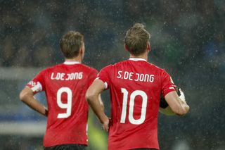 Luuk de Jong and Siem de Jong in action for PSV Eindhoven in 2016.