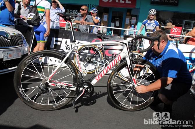 It's a good thing the UNI SA team at least wore the same kits because nearly all of the bikes were different.