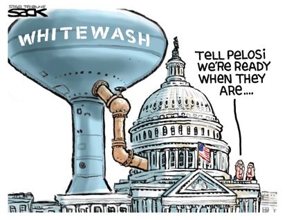 Political Cartoon U.S. Trump impeachment senate McConnell Pelosi&nbsp;