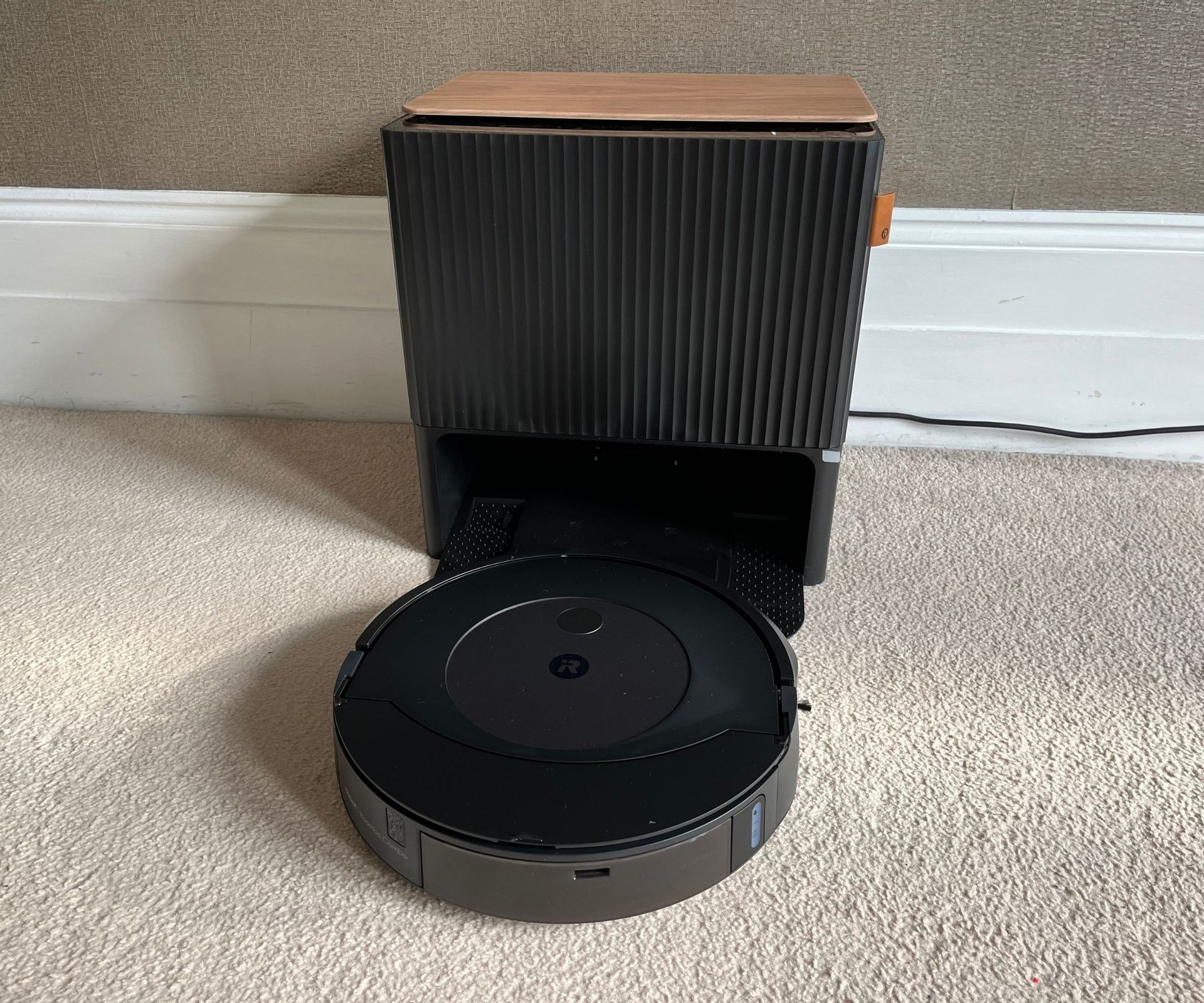 The iRobot Roomba Combo j9+ Robot Vacuum and Mop on carpet