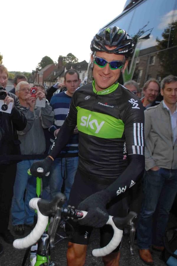 Bradley Wiggins (Team Sky) at the start in Bury St. Edmunds.
