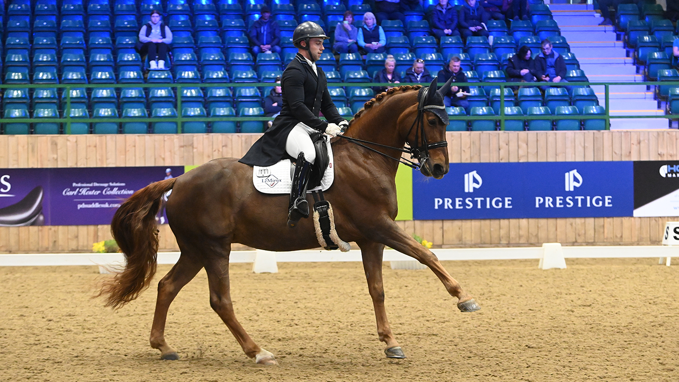 Davey Harvey and Hawtins Rossana take the Superflex inter I title at the Winter Dressage Championships 2023