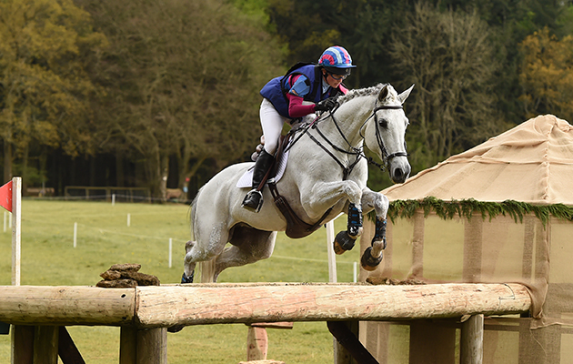 Emma Forsyth riding SOLTAIR JUSTICE in Adv Section H at the Withington Manor Horse Trials on the Withington Estate near Cheltenham in Gloucestershire in the UK on the 29th April 2017