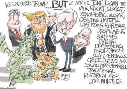 Political Cartoon U.S. Trump GOP Support