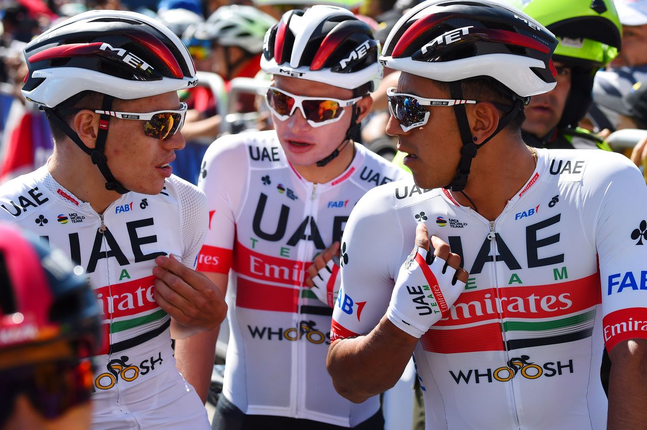 UAE's trio of Colombians; Sergio Henao, Cristian Mu&ntilde;oz and Sebastian Molano