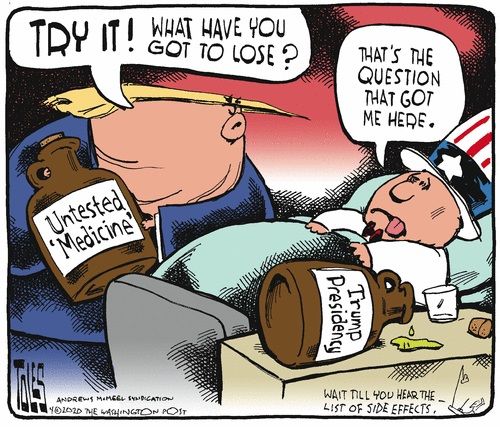 Political Cartoon U.S. Trump endorses invalid coronavirus medication ...