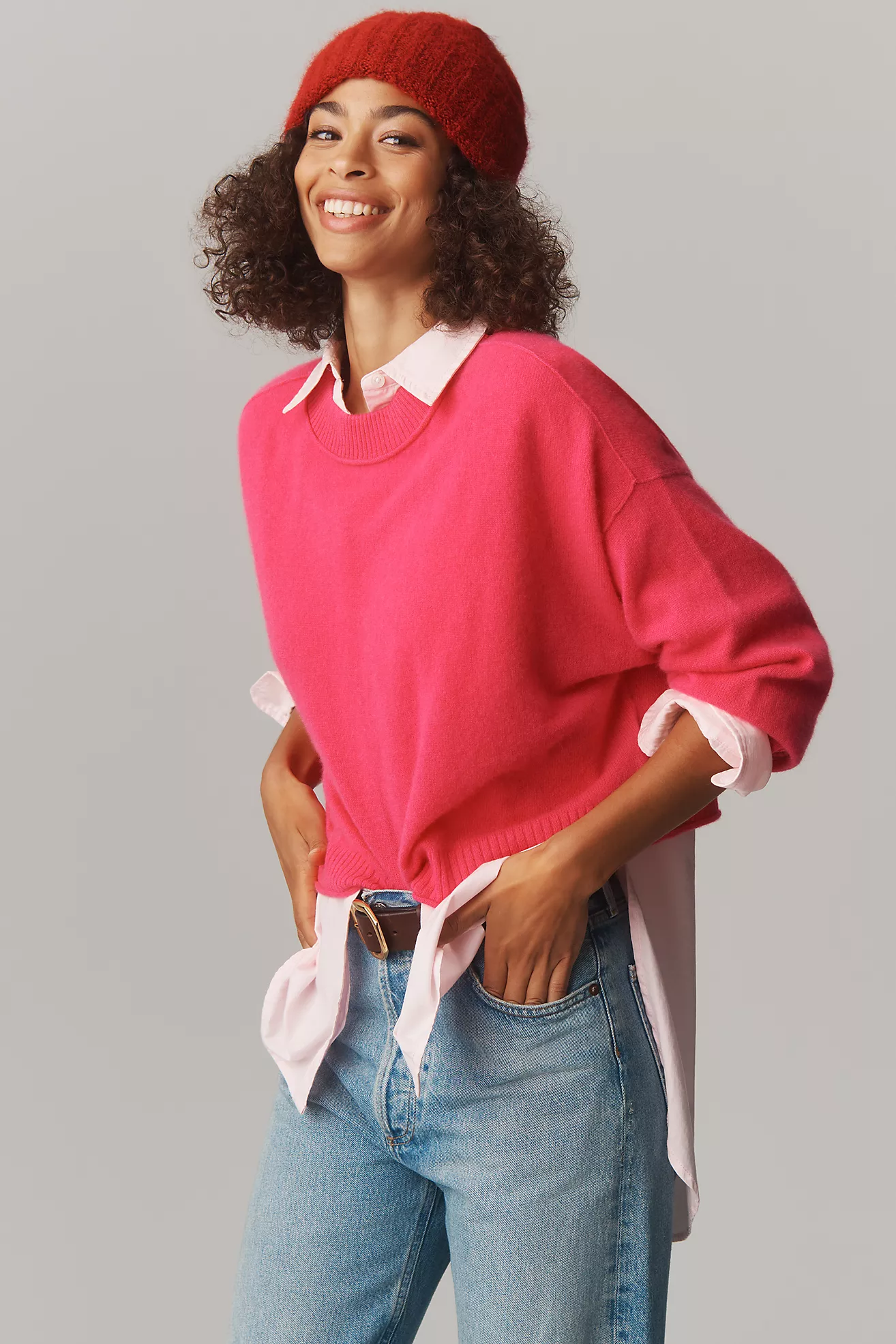 The Goldie Cashmere Long-Sleeve Crew-Neck Jumper