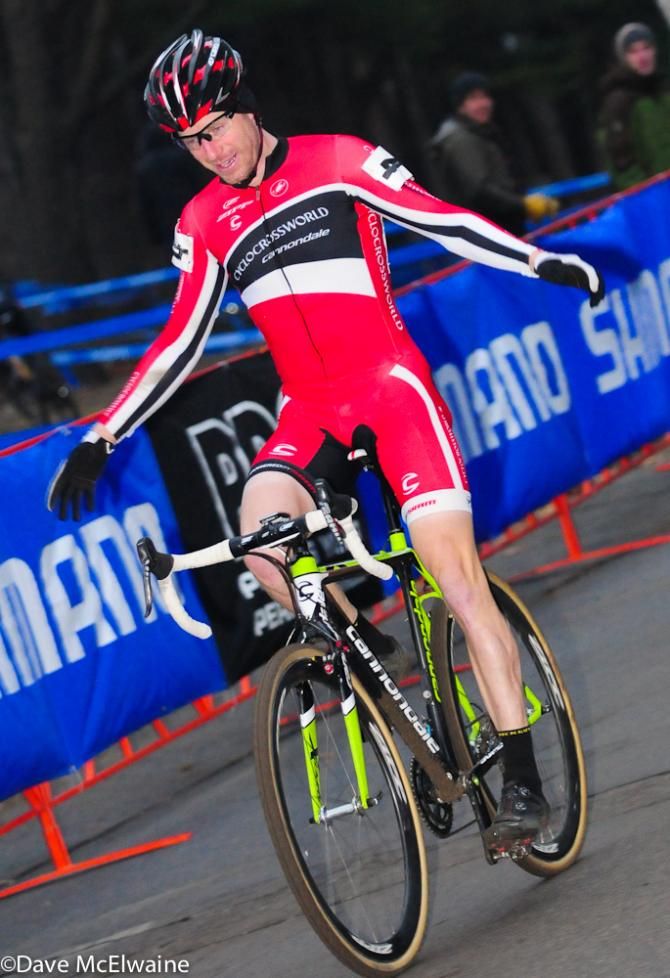 Shawn Milne (Cyclocrossworld.com) rolls across the line.