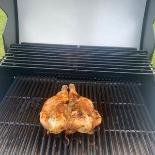 Spatchcock chicken on Char-Broil BBQ