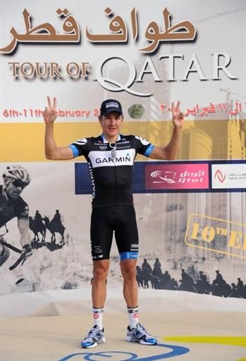 Heinrich Haussler (Garmin-Cervelo) celebrates his second stage win