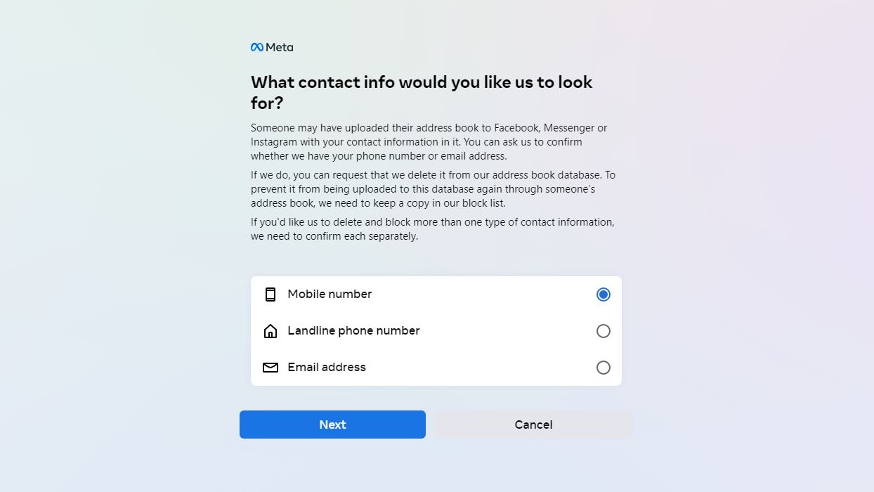 Meta Contacts Removal Tool