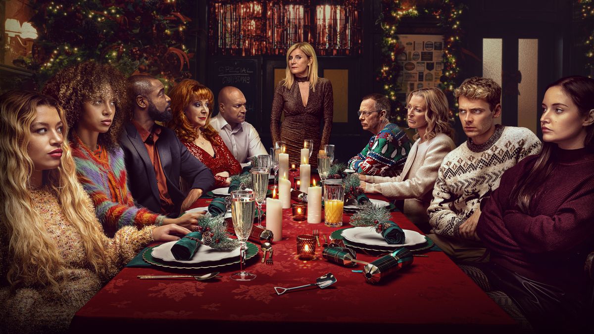 Beales and Knights celebrate Christmas in The Vic in EastEnders