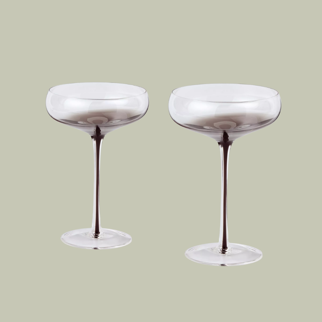 John Lewis, Black Centre Stem Coupe Cocktail Glass