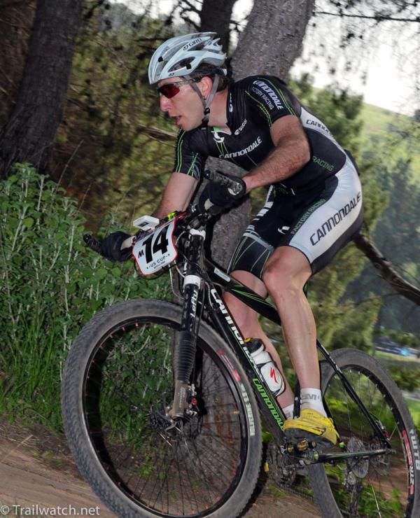 Jeremiah Bishop (Cannondale) trying to stay in contact with Wells