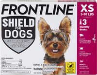 FRONTLINE® Shield for Dogs Flea &amp; Tick Treatment, 5-10 lbs RRP: $43.99 | Now: $39.94 (3 doses)| Save: $4.05 (9%)