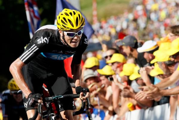 Chris Froome (Sky) on the climb to La Planche des Belles Filles
