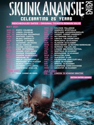 Skunk Anansie 2021 tour poster