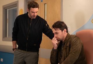 John with Mack at the hospital