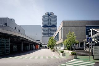 BMW headquarters seen from the factory,