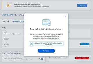 Sophos Home Premium multi-factor authentication