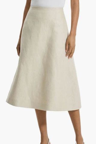 High Waist Linen A-Line Skirt