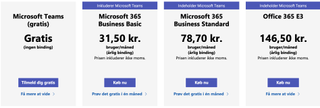 Microsoft Teams og dets priser i Danmark