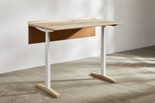 Sit stand desk in wood by Benchmark