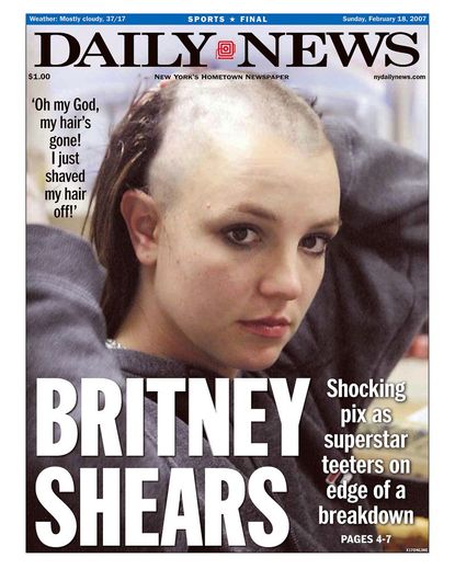 Britney Spears shaved her head, 2007 