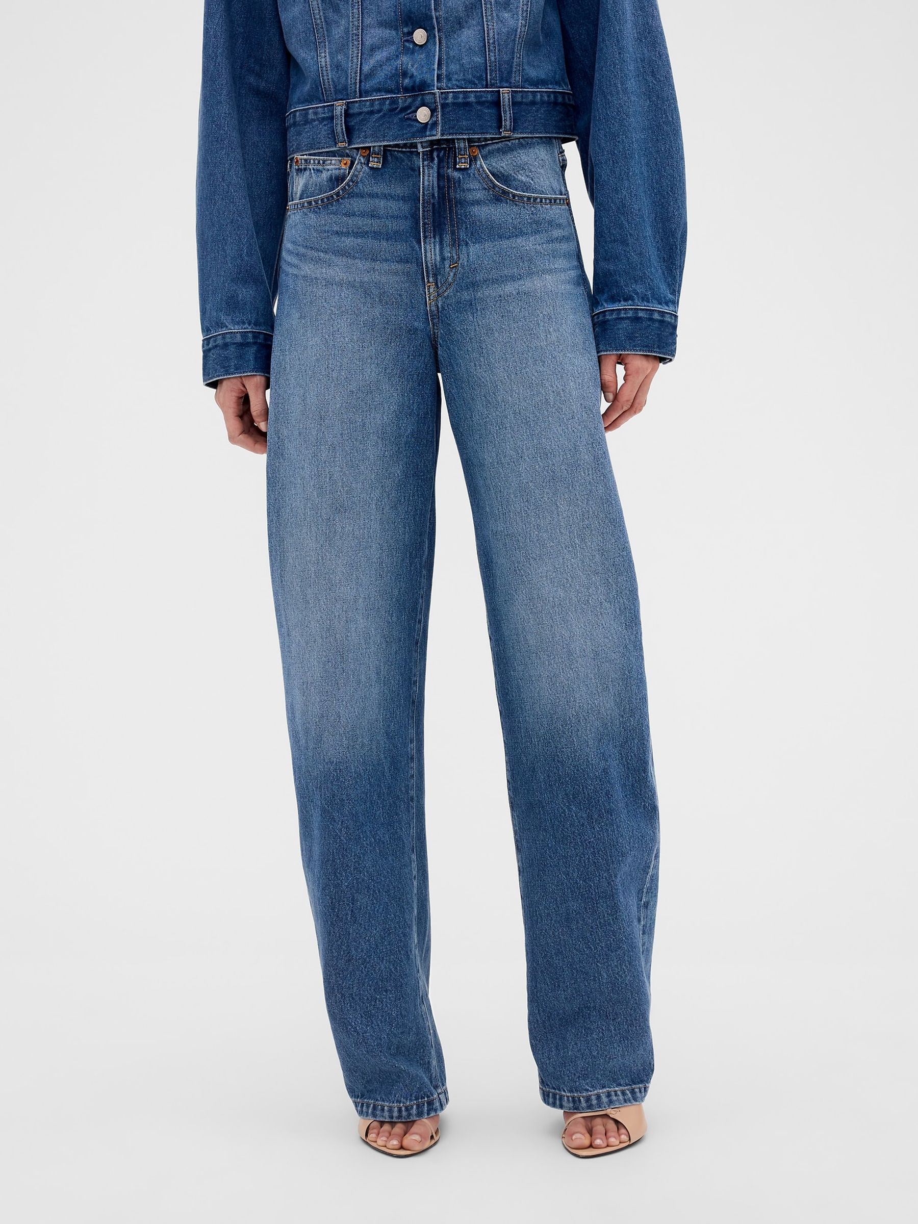 Gap X Victoria Beckham Mid Wash Blue High Waisted Arc Jeans