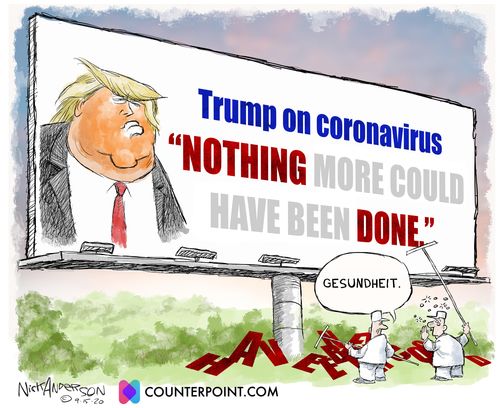 Political Cartoon U.S. Trump COVID