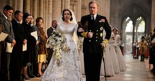 Jared Harris stars as King George VI, opposite Claire Foy as a young Queen Elizabeth