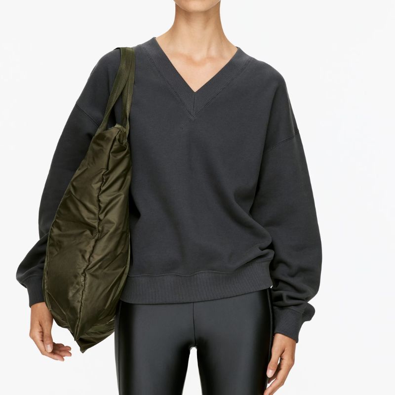 Grey V-neck sweatshirt